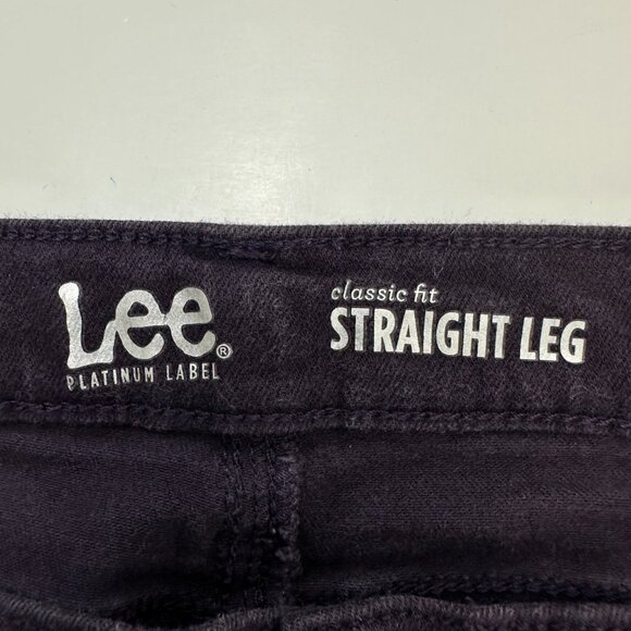 Lee Classic Fit Straight Leg Women's size 14P Dark Wash Purple Denim Jeans - Picture 3 of 5
